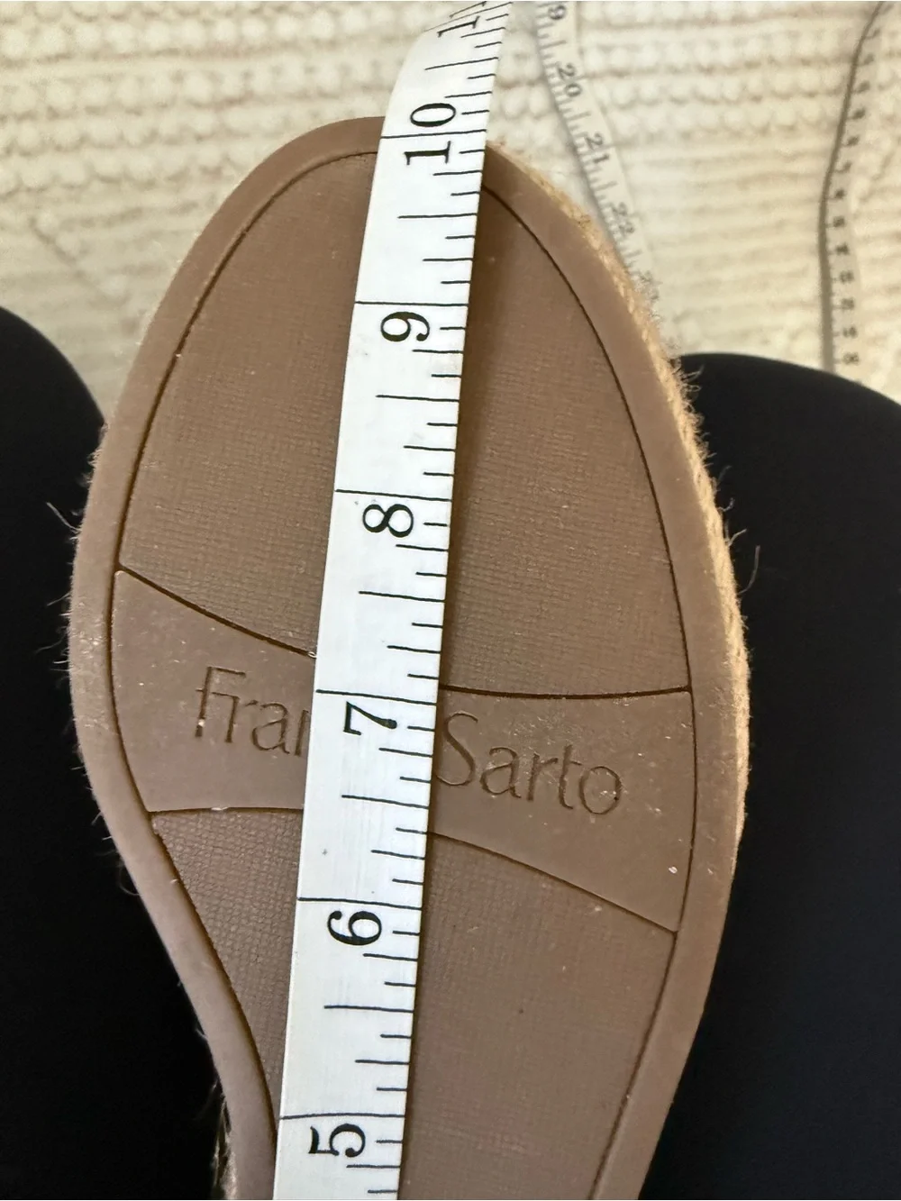 Franco Sarto Tan Brown Espadrille Wedge Sandals